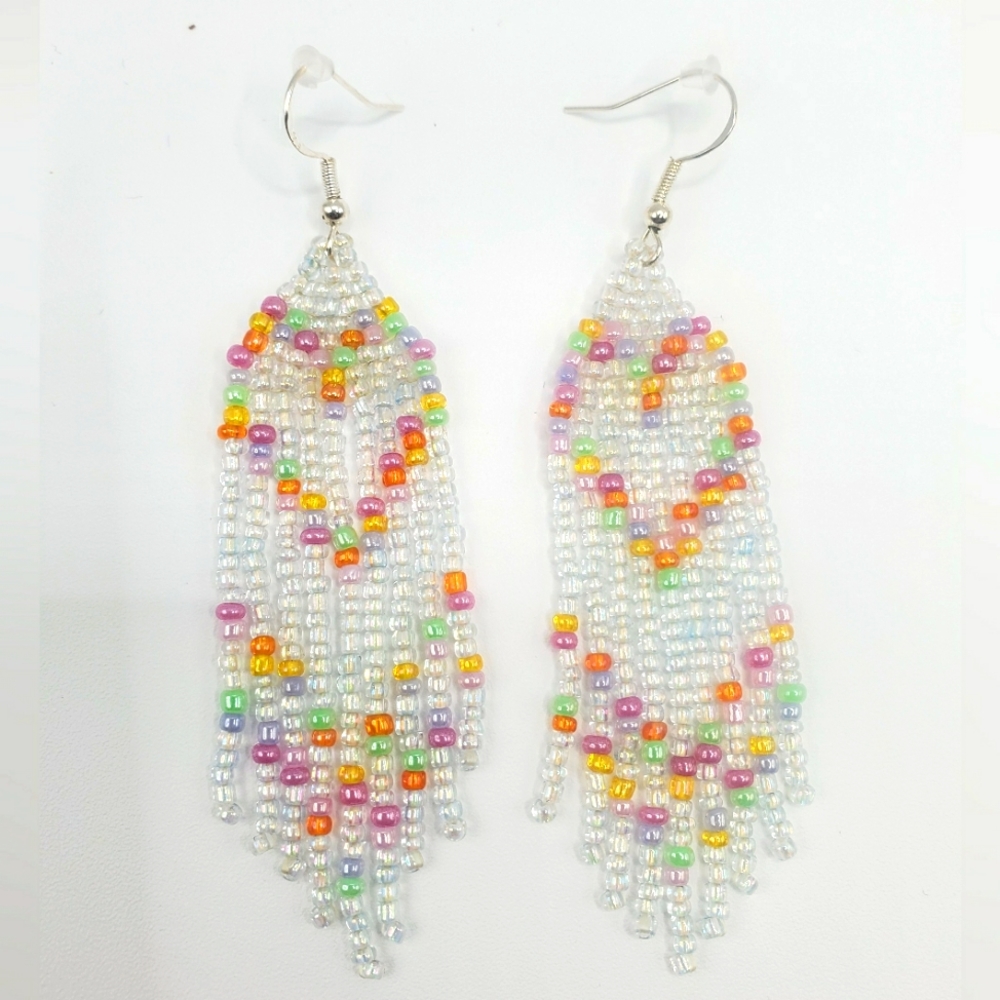 Valentine's Colorful Heart Handmade Earrings Easter Style